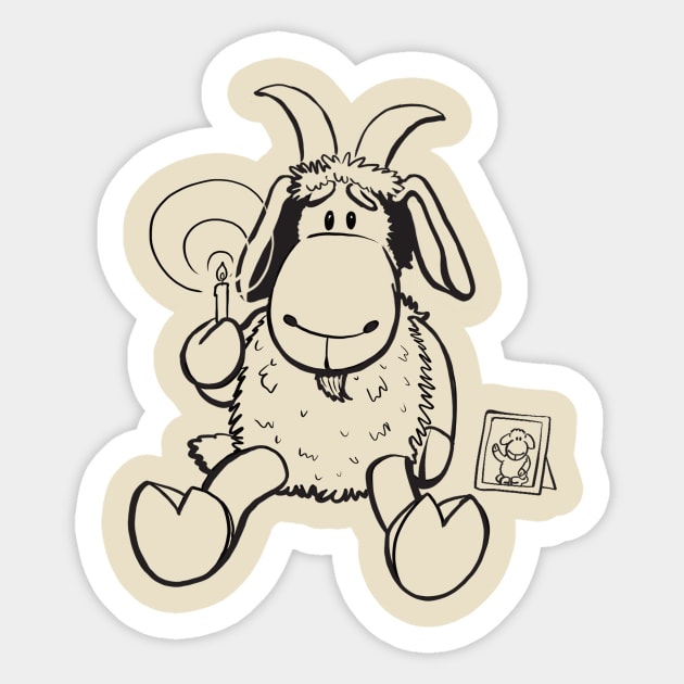 Sheep ram - miss you Sticker by mnutz